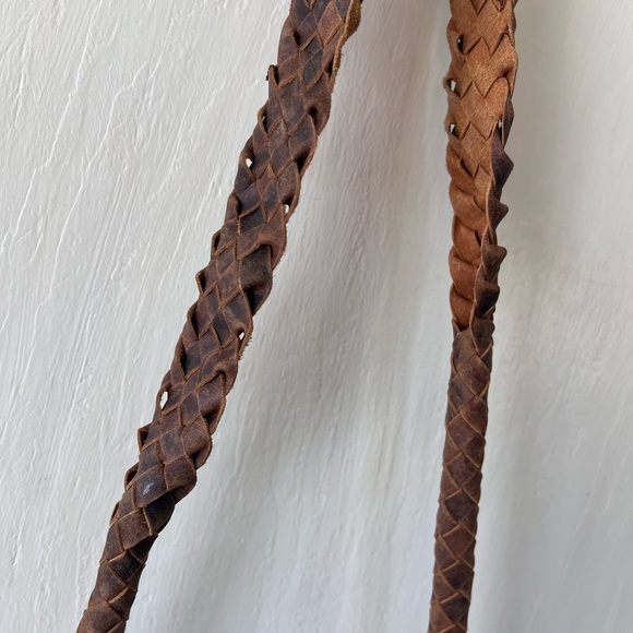 Brown and Tan Fringe Leather Bag - Picture 7 of 11